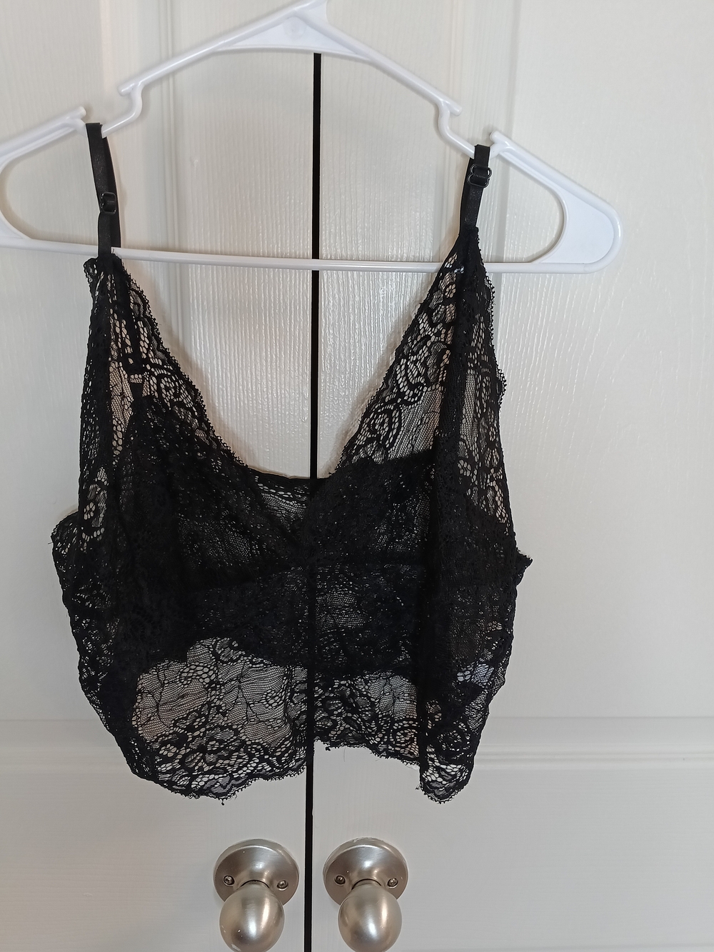 Black Lace V-Neck Camisole Bralette - Women's Intimates - Picture 3 of 5
